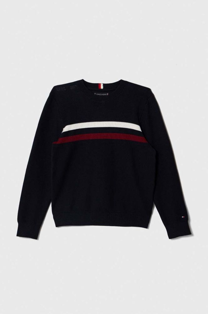 Дитячий бавовняний светр Tommy Hilfiger колір синій (3372368)