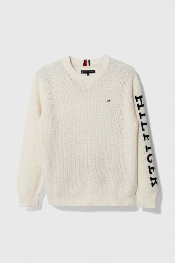 Дитячий бавовняний светр Tommy Hilfiger колір білий (3372384)