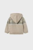 Кофта для немовлят Mayoral колір бежевий з капюшоном візерунок
