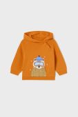 Кофта для немовлят Mayoral колір помаранчевий з капюшоном з принтом