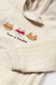 Кофта для немовлят Mayoral колір бежевий з капюшоном з принтом (3413365)