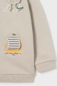Кофта для немовлят Mayoral колір бежевий з капюшоном з аплікацією