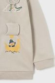 Кофта для немовлят Mayoral колір бежевий з капюшоном з аплікацією