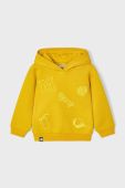 Дитяча кофта Mayoral колір жовтий з капюшоном з принтом (3413407)