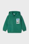 Дитяча кофта Mayoral колір зелений з капюшоном з принтом (3413505)