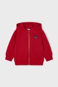 Дитяча кофта Mayoral колір червоний з капюшоном однотонна (3418443)