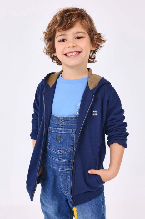 Дитяча кофта Mayoral колір синій з капюшоном однотонна (3413553)