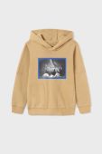 Дитяча кофта Mayoral колір бежевий з капюшоном з принтом (3413632)