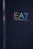 Дитяча кофта EA7 Emporio Armani колір синій з капюшоном з принтом (3514803)