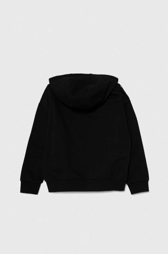 Дитяча кофта EA7 Emporio Armani колір чорний з капюшоном з принтом (3514799) фото 2