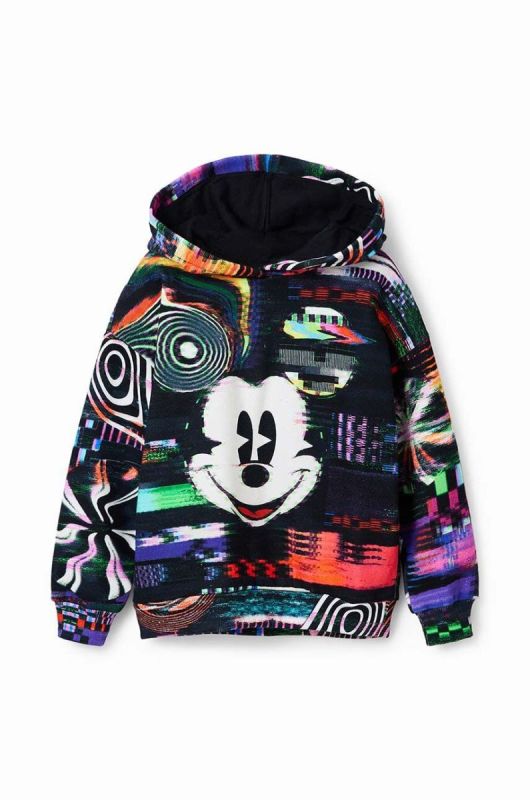 Дитяча бавовняна кофта Desigual x Disney з капюшоном візерунок колір барвистий фото 2