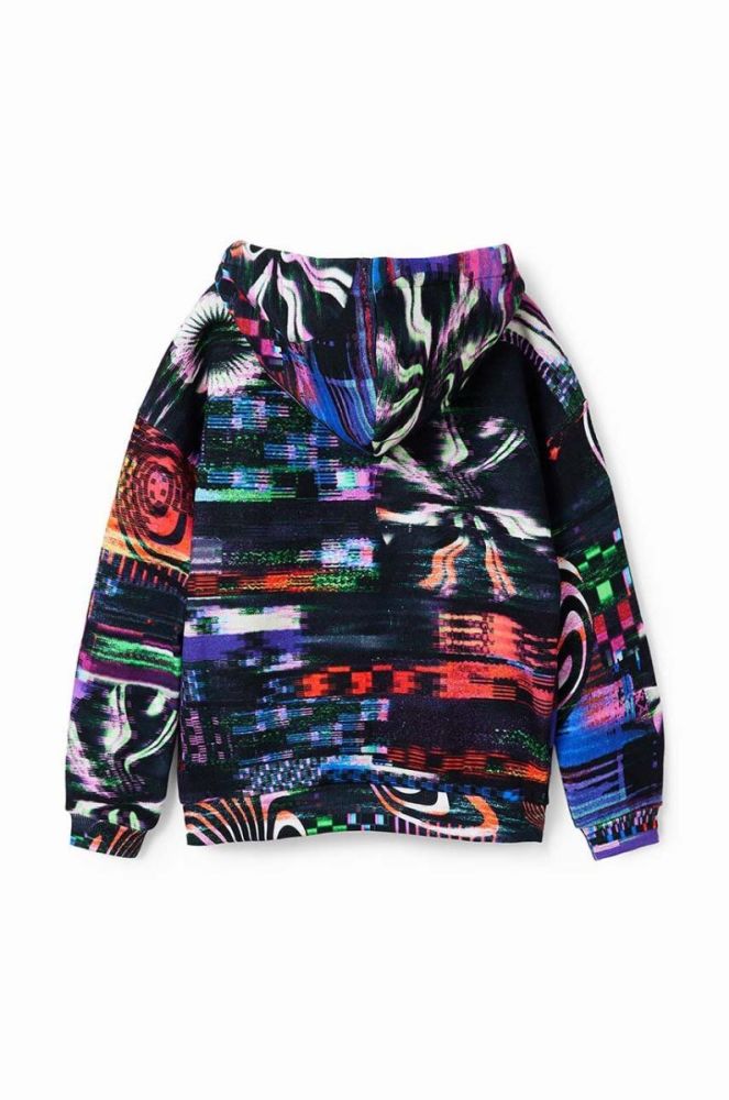 Дитяча бавовняна кофта Desigual x Disney з капюшоном візерунок колір барвистий фото 3