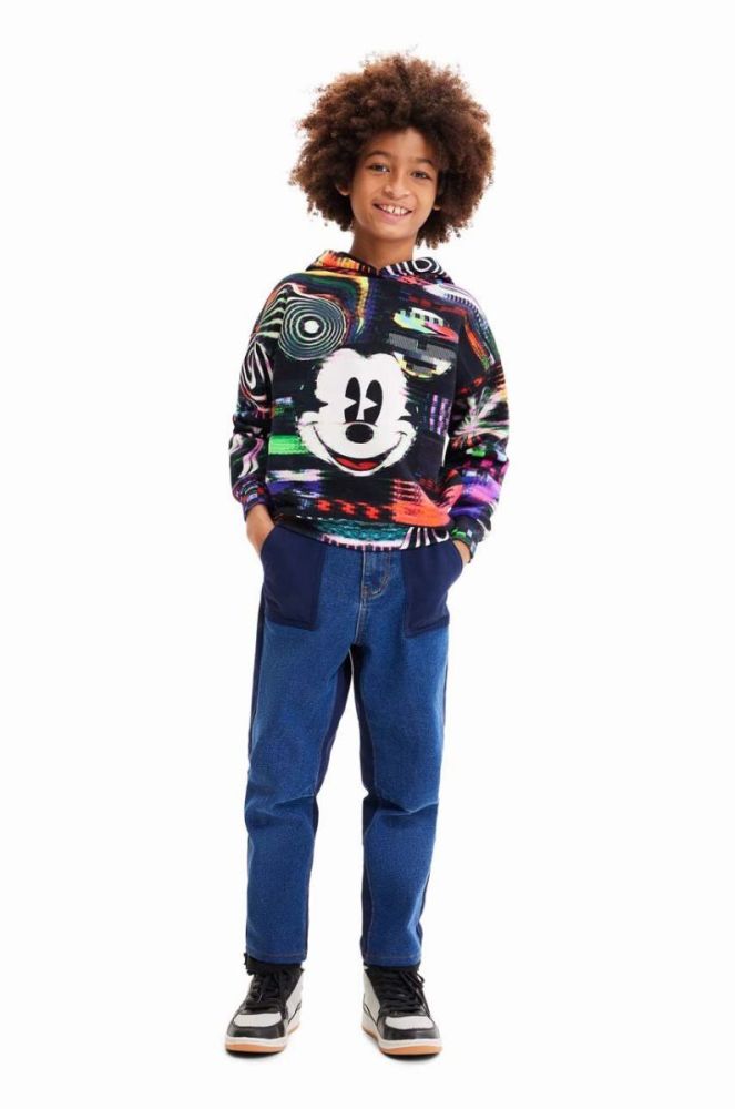 Дитяча бавовняна кофта Desigual x Disney з капюшоном візерунок колір барвистий фото 7