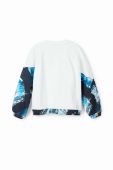 Дитяча бавовняна кофта Desigual з принтом колір блакитний