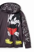 Дитяча бавовняна кофта Desigual x Disney колір чорний з капюшоном візерунок