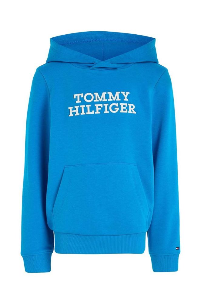 Дитяча кофта Tommy Hilfiger з капюшоном з аплікацією колір блакитний (3506392)