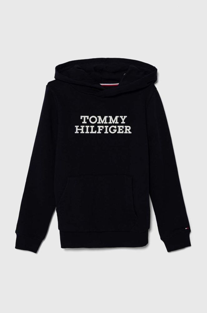 Дитяча кофта Tommy Hilfiger колір синій з капюшоном з аплікацією (3506393)