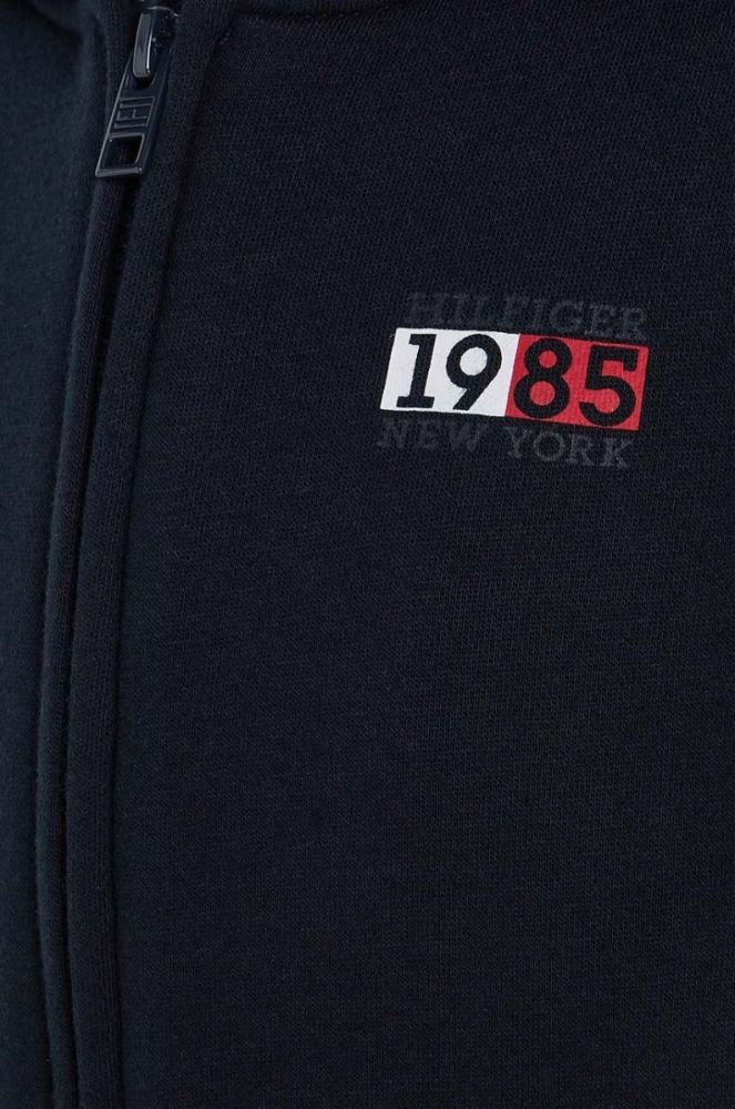 Дитяча кофта Tommy Hilfiger колір чорний з капюшоном з принтом (3485322) фото 3