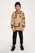 Дитяча бавовняна кофта Coccodrillo колір бежевий з капюшоном візерунок (3470140)