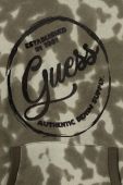 Дитяча бавовняна кофта Guess колір зелений з капюшоном візерунок (3601013)