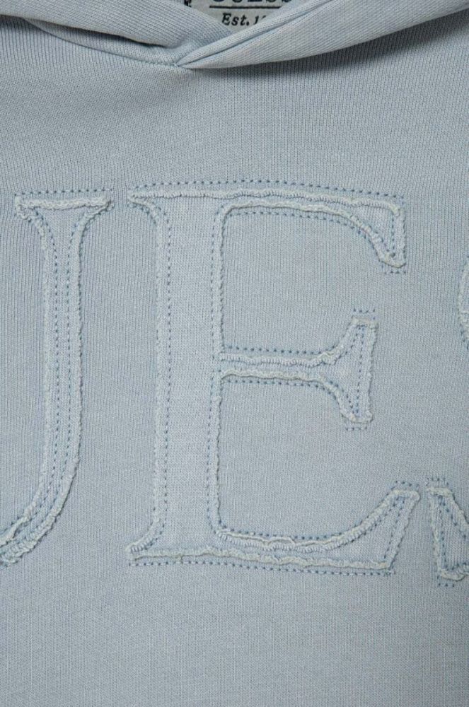 Дитяча кофта Guess з капюшоном з аплікацією колір блакитний фото 3
