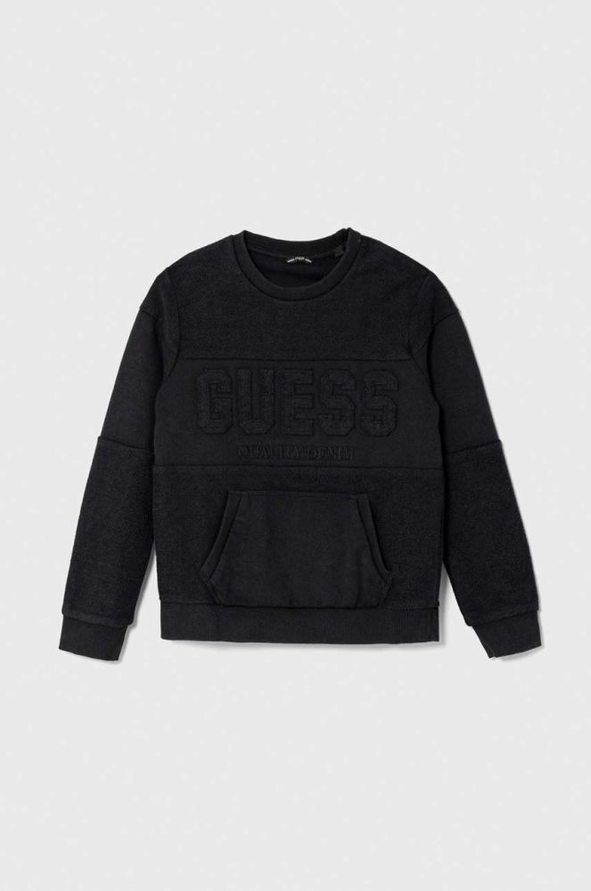 Дитяча бавовняна кофта Guess колір чорний з аплікацією (3601048)