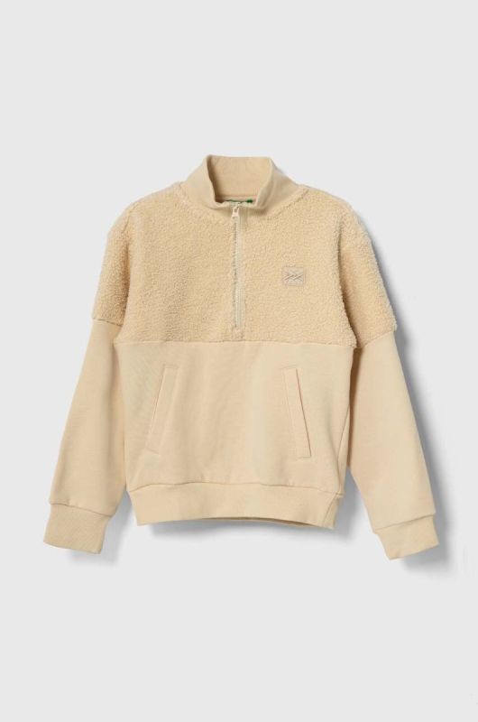 Дитяча кофта United Colors of Benetton колір бежевий однотонна (3650319)