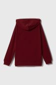 Дитяча двостороння кофта Pepe Jeans колір бордовий з капюшоном з принтом