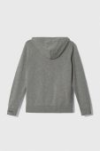 Дитяча бавовняна кофта Pepe Jeans колір сірий з капюшоном однотонна