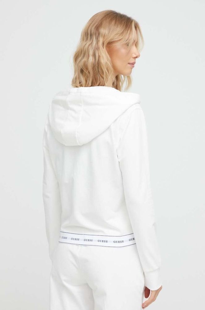 Кофта Guess жіноча колір бежевий з капюшоном меланж фото 2