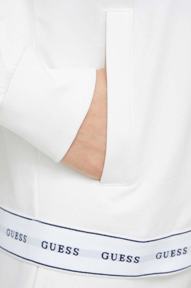 Кофта Guess жіноча колір бежевий з капюшоном меланж фото 4