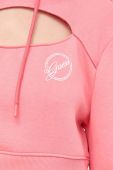 Кофта Guess жіноча колір рожевий з капюшоном з аплікацією (3309795)