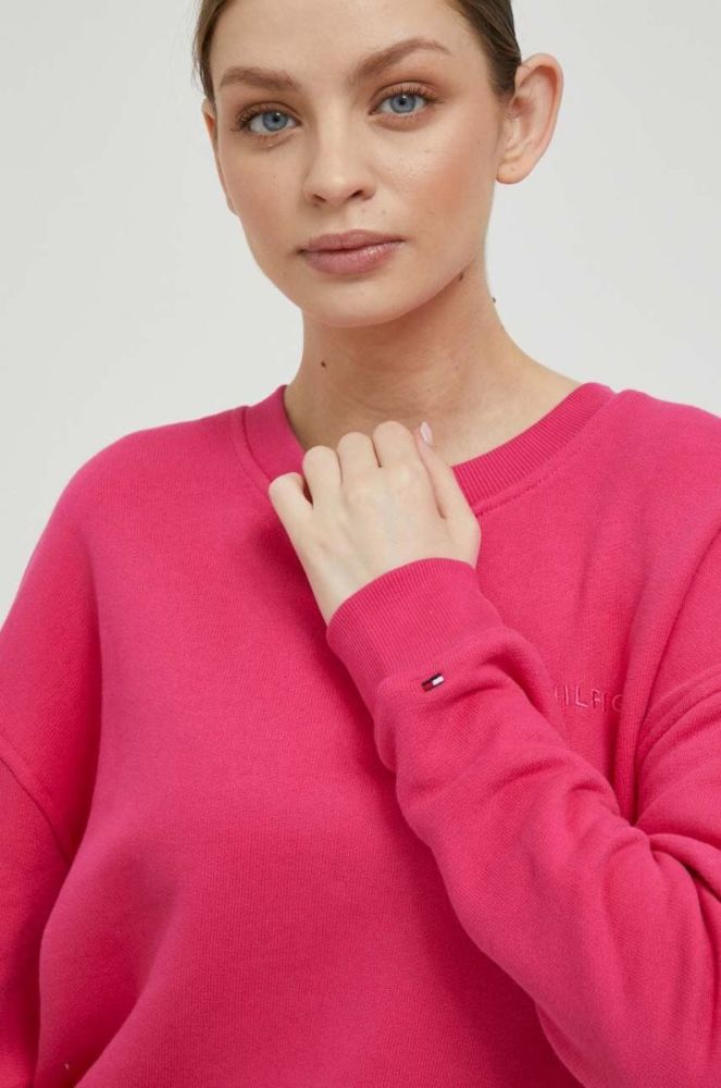 Кофта Tommy Hilfiger жіноча колір рожевий однотонна (3246835) фото 4