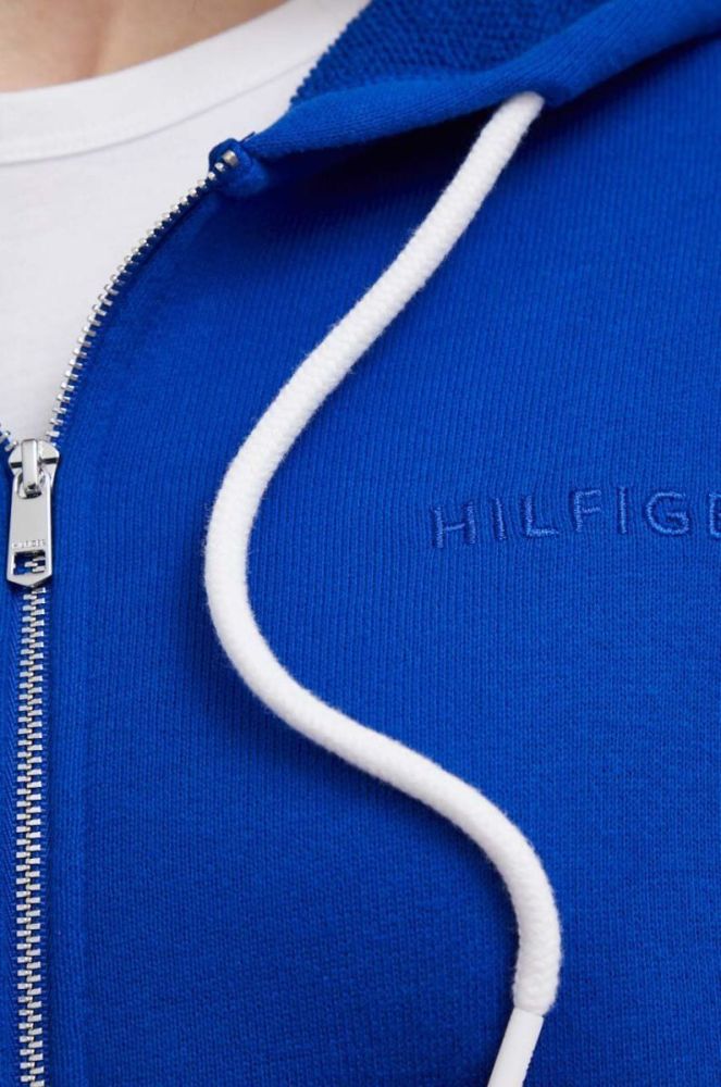 Кофта Tommy Hilfiger жіноча колір синій з капюшоном однотонна (3287937) фото 5