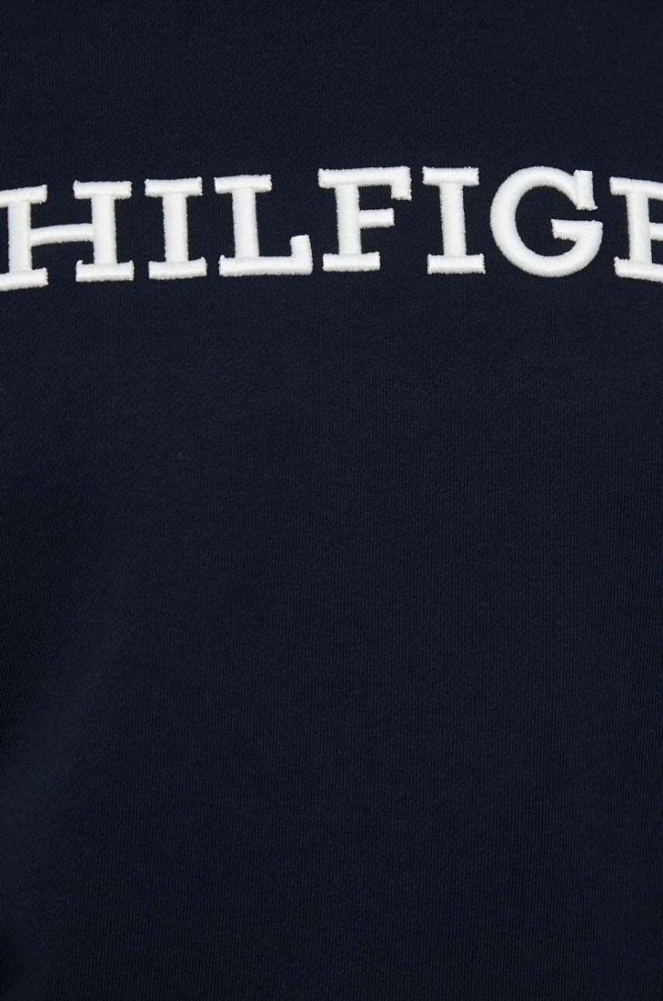Бавовняна кофта Tommy Hilfiger жіноча колір синій з аплікацією (3268711)