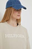 Бавовняна кофта Tommy Hilfiger жіноча колір бежевий з аплікацією (3268706)