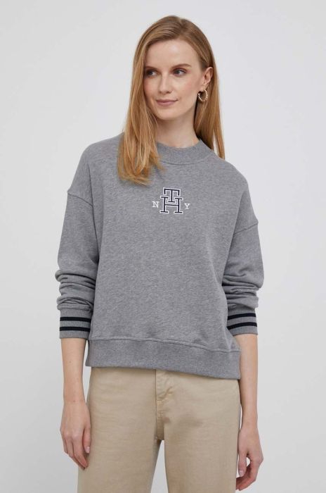 Бавовняна кофта Tommy Hilfiger жіноча колір сірий меланж (3324505)