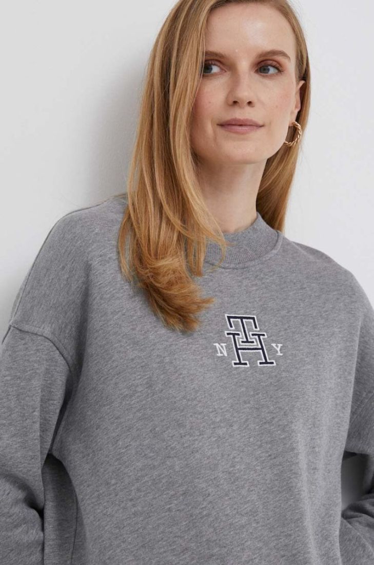 Бавовняна кофта Tommy Hilfiger жіноча колір сірий меланж (3324505)