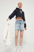 Кофта Tommy Jeans жіноча колір синій з капюшоном з аплікацією (3362308)