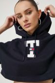 Кофта Tommy Jeans жіноча колір синій з капюшоном з аплікацією (3362308)