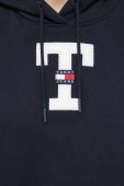 Кофта Tommy Jeans жіноча колір синій з капюшоном з аплікацією (3362308)