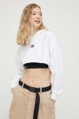 Кофта Tommy Jeans жіноча колір білий з капюшоном з аплікацією (3332598)