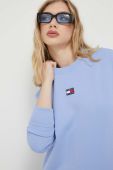 Бавовняна кофта Tommy Jeans жіноча  однотонна колір блакитний (3319478)