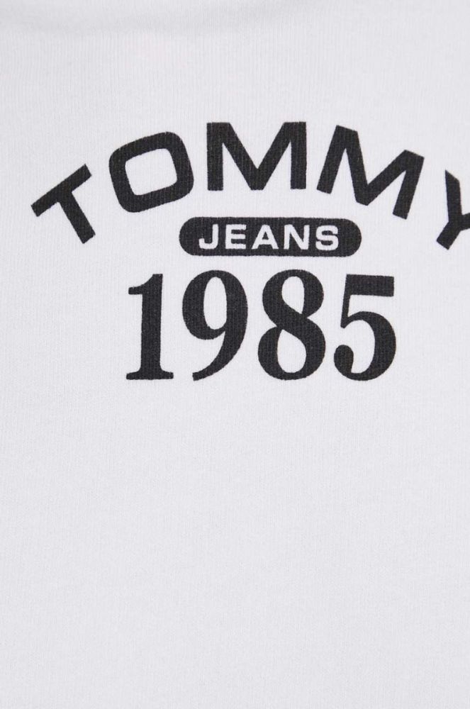 Кофта Tommy Jeans жіноча колір білий з капюшоном з принтом (3329771) фото 5