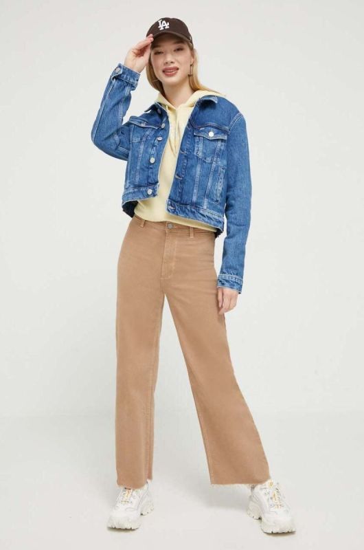 Кофта Tommy Jeans жіноча колір жовтий з капюшоном з принтом (3329777) фото 2