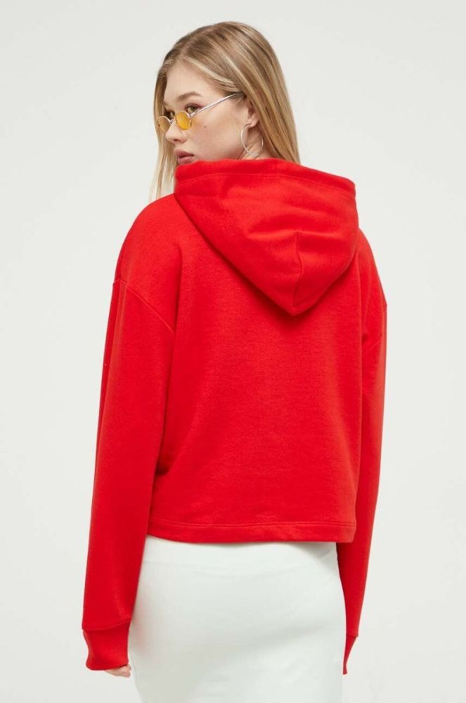 Кофта Tommy Jeans жіноча колір червоний з капюшоном з принтом (3329765) фото 3