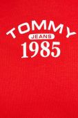 Кофта Tommy Jeans жіноча колір червоний з капюшоном з принтом (3329765)