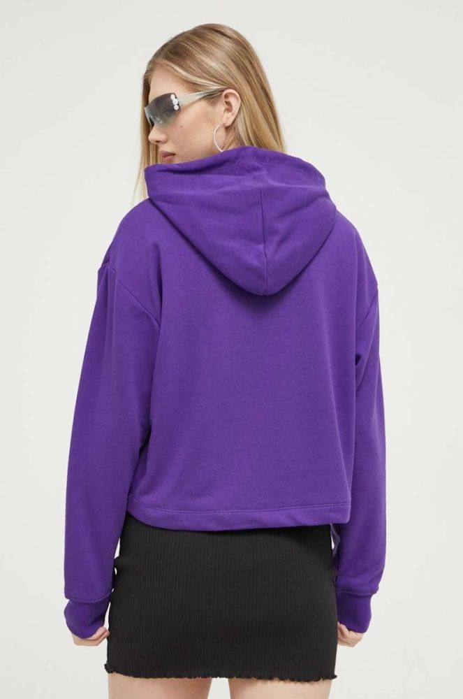 Кофта Tommy Jeans жіноча колір фіолетовий з капюшоном з принтом фото 3