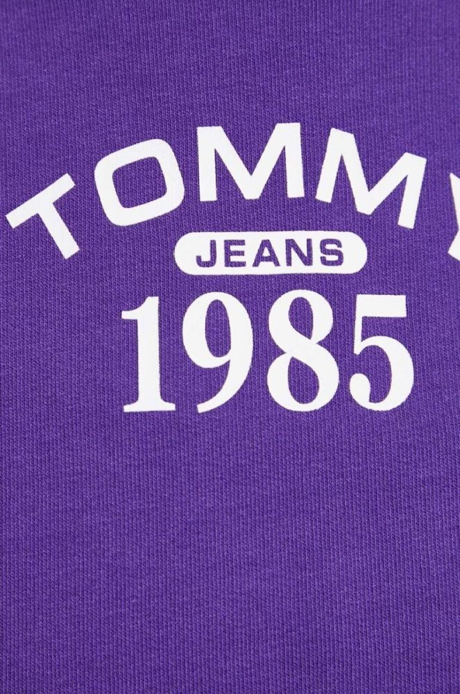 Кофта Tommy Jeans жіноча колір фіолетовий з капюшоном з принтом фото 6