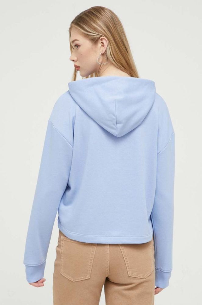Кофта Tommy Jeans жіноча з капюшоном з принтом колір блакитний фото 3
